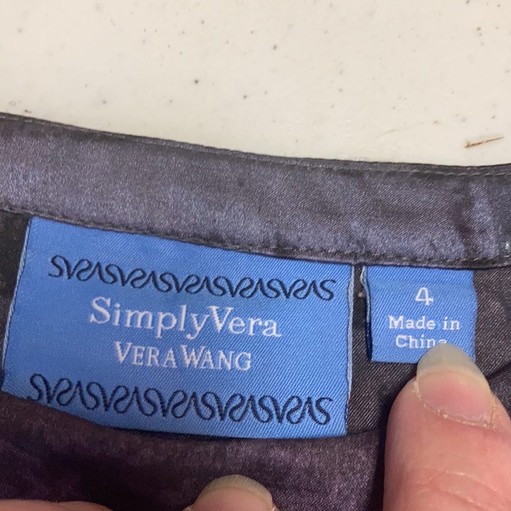 Simply Vera by Vera Wang Purple & Black Blouse - Picture 10 of 14